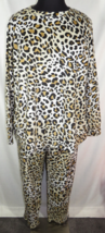 Joyspun Leopard Print Velour Lounge Set Pajamas Plus Size 2X - £19.24 GBP