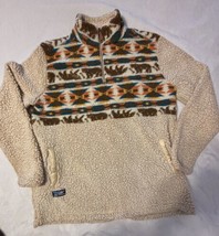 Simply Southern Sherpa 1/4 Zip Fleece Womens Sz XXL Aztec Southwest Bear Print - $14.01