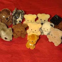 The most adorable lot of vintage fuzzy miniature teddy bears and dogs - £13.91 GBP