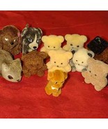The most adorable lot of vintage fuzzy miniature teddy bears and dogs - £14.00 GBP