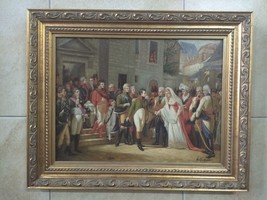 N. Henry BINGHAM, Oil Painting, Splendid Wedding of Medieval Nobles, 30 x 40 cm - £363.47 GBP