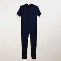 Love J - NEW - Short Sleeve Half Zip Full length Unitard - Black - Medium - $18.57