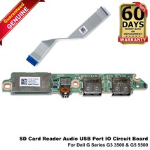 Dell G3 3500 G5 5500 IO USB Audio SD Card Board &amp; Ribbon Cable 9D1Y5 913TK - $51.58