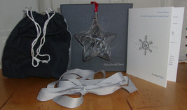 Steuben Glass Fine Star Holiday Ornament Original Linen Box Velour Bag Booklet - £212.38 GBP