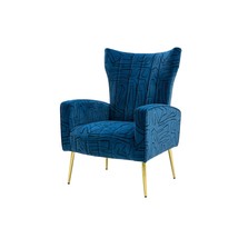 Accent Chair ,leisure single chair with Rose Golden feet - Blue - £171.79 GBP