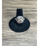 Silver Tone Square Faux Diamond Ring Size 8 Art Deco Estate Jewelry Find... - $33.82 CAD
