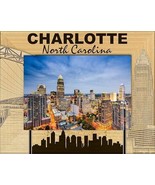 Charlotte North Carolina Laser Engraved Wood Picture Frame Landscape (8 ... - £41.86 GBP