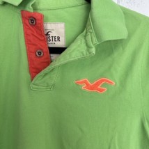 Vintage Hollister Polo Shirt Womens Large Neon Green Branded Buttons - £13.30 GBP