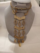 Stella &amp; Dot Kimberly gold tone lariat long necklace 18&quot; - £31.19 GBP