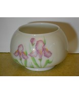 Fenton Glass Purple IRIS Planter Vase Low Bowl Signed by Artist Donna R. - £27.18 GBP