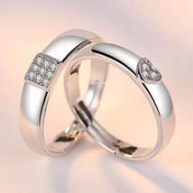 Ilver new high quality opening couple ring retro heart shaped engagement cubic zirconia thumb200