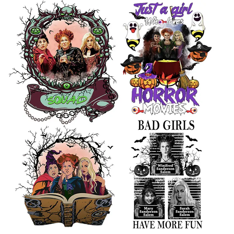  Horror Bad Girls Heat Transfer On Clothes  Movies  On es For Hoody Diy Thermo S - £62.33 GBP
