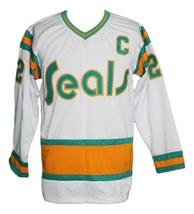 Any Name Number California Seals Retro Hockey Jersey White Johnston Any Size image 4