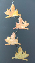 Four Flying Pigs Metal Wind Catcher Spinner Rustic Garden "When Pigs Fly" - $32.00