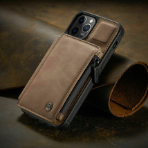 For iPhone 13 12 Pro Max 11 XS 8 7 Leather Wallet Zipper Flip back Cover Case - £42.49 GBP