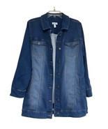 Denim &amp; Company Blue Denim Jean Jacket Sz L Button Front - $24.63