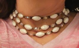 Vintage Triple Strand Choker Beads 12 Inches Long - $11.57