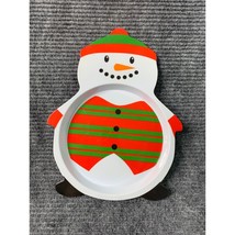 New Snowman Platter Melamine Serving tray Yaxing Houseweares Inc white red - $9.89