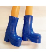 Vintage Barbie Fashion Fever Fashionista Snap Closure Blue Platform Boots - $6.92