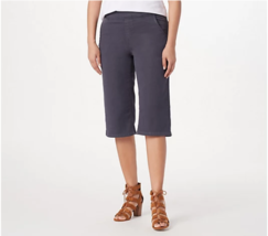 Denim &amp; Co. Comfy Knit Wide-Leg Skimmer Pants (Charcoal Grey, Size 5X) A396471 - £9.98 GBP