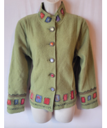 Icelandic Design M green sweater jacket cardigan wool - £45.14 GBP