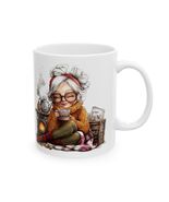 Cool Senior Cozy Grandma Love Tea Coffee Winter Fire Illustration Mug | ... - $12.99