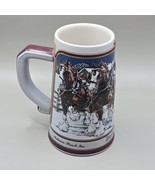1989  Anheuser Busch  AB  Budweiser Bud Holiday Christmas Beer Stein Cly... - $332.30 MXN