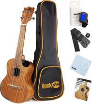 Rockjam Premium Concert Ukulele Kit With Tuner, Gig Bag, Strap, Picks An... - $41.93