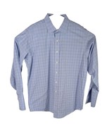 Brooks Brothers French Cuff Button Down Shirt Non-Iron Blue 17-35 Check ... - $61.80 CAD