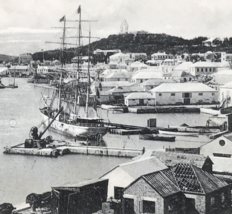 VTG St. George&#39;s Harbor Bermuda Postcard Clipper Ship CJM Co - £7.09 GBP