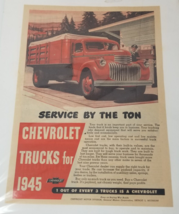 Service by the Ton Chevrolet Ad Cut Sheet 1945 War Bonds Color - $14.20