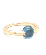 Pomellato M&#39;ama non M&#39;ama 18k Yellow Gold Light Blue Gemstone Ring Size 6.5 - €1.284,04 EUR