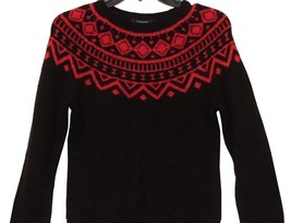 Chaps by Ralph Lauren Black Red Scoopneck Dolman Long Sleeve Sweater XS ... - £39.31 GBP