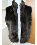 Cejon Chocolate Brown Faux Fur Vest Women’s Size L Quiet Luxury Mob Wife... - $433.65 MXN
