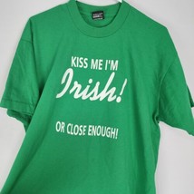 CarMichaels Kiss Me I&#39;m Irish or Close Enough Made In USA T-Shirt XL - £10.09 GBP