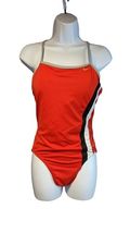 Nike Womens Solid Poly Cut-Out Tank Swimsuit Red White Black Size 10 - $13.72