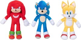 Sonic The Hedgehog 2  Stuffed Animal Collectible 9&quot; Plush 3 Pack Knuckles Tails - £16.87 GBP