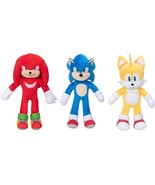 Sonic The Hedgehog 2  Stuffed Animal Collectible 9" Plush 3 Pack Knuckles Tails - $21.52