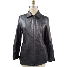 Worthington Genuine Lambskin Rich Brown Leather Jacket Zip Sz M NWOT - $1,301.14 MXN