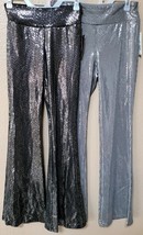 No Boundaries Sequin Flare Pants,  Nobo Silver Sparkle Flare Pants, Bell... - $14.97