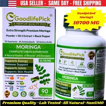 Pure Moringa Oleifera Capsules 10700 MG &amp; Black Pepper Maximum Benefits 90ct - $16.82