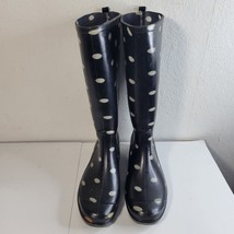 Womens Capelli of New York Black w White dots Rain boots Size 7 - £15.41 GBP