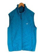 HOLLISTER VEST Men’s Size L Aqua Blue Soft Shell/Quilted Outdoor Hiking ... - $25.49