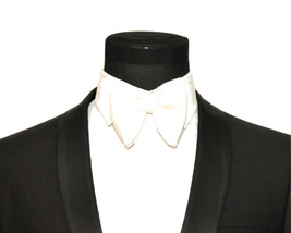 Mens FERUCCI  Oversized Bow Tie - White Cream  Velvet Bowtie, Mens big b... - £39.95 GBP
