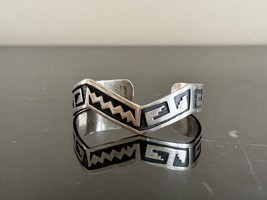 Vintage Native American Signed Sterling Cuff Bracelet - £154.47 GBP