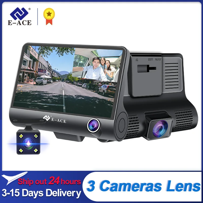 E-ACE Dashcam B28 Car DVRs 4 Inch Car Camera FHD 1080P Auto Recorder Dash Cam 3 - £36.32 GBP+