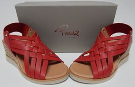 Pinaz Size EU 36 M (US 5.5-6) Women&#39;s Leather Espadrille Wedge Sandals Rojo - $42.66 CAD