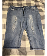 Ashley Stewart Women’s Plus Size Distressed Denim Capri Jeans - Size 22 - $12.12