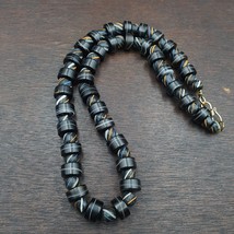 Antique Yemeni Agate Natural Rare pattern Banded Agate Bead Necklace BND-3 - £92.52 GBP