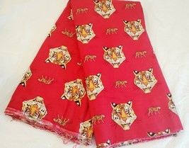Bright Red Isiagu Fabric. Nigerian Igbo Wedding Isiagu Tiger  Head By Th... - £19.22 GBP